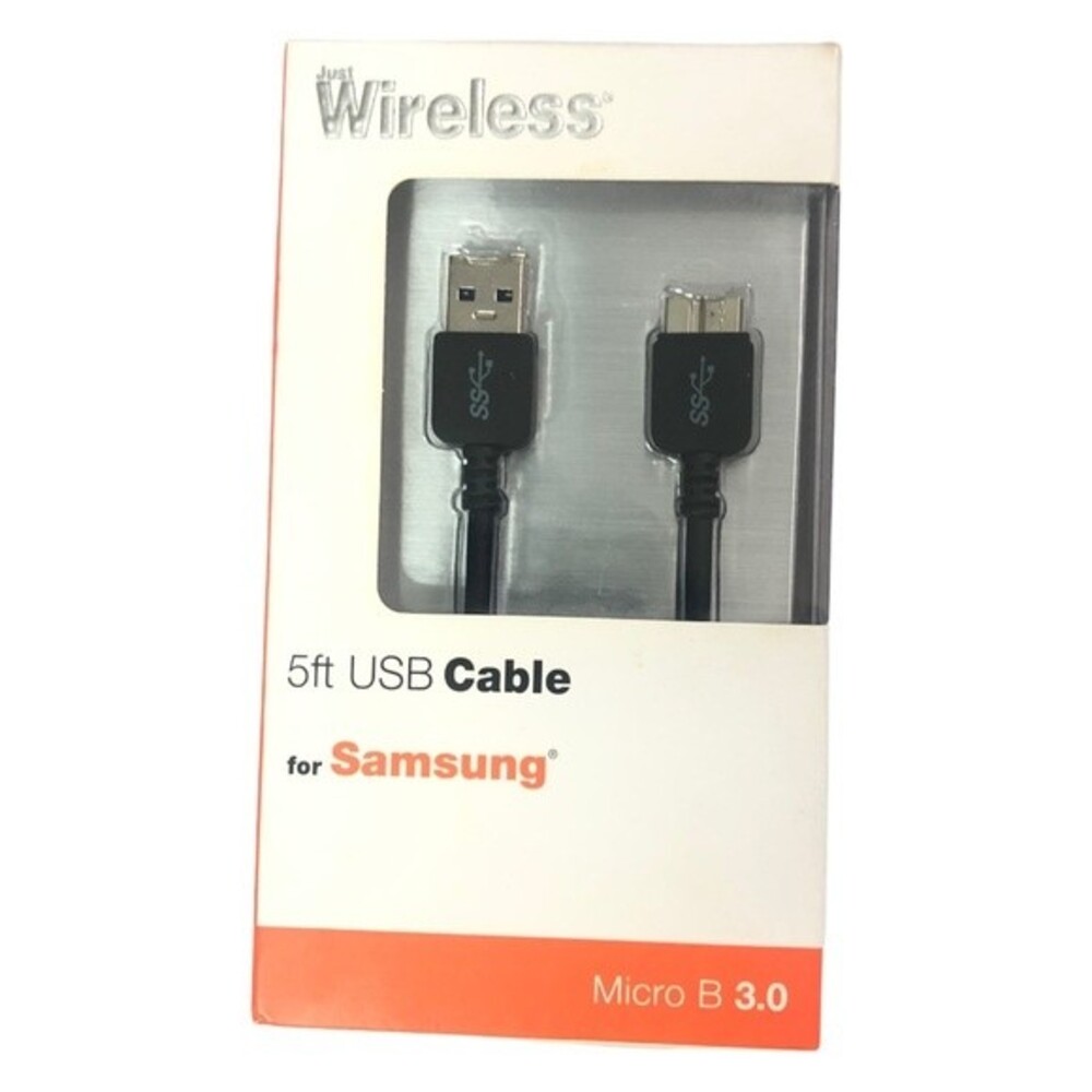 Just Wireless USB Cable Micro B 3.0 for Samsung 5ft